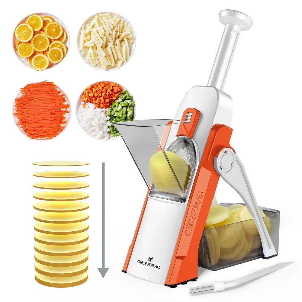 Mandoline Slicer for Vegetables Fruits, Adjustable Thickness Stainless Steel Food Cutter & Chopper, Safe and Quick Meal Preparation - USA MEGA SHOP