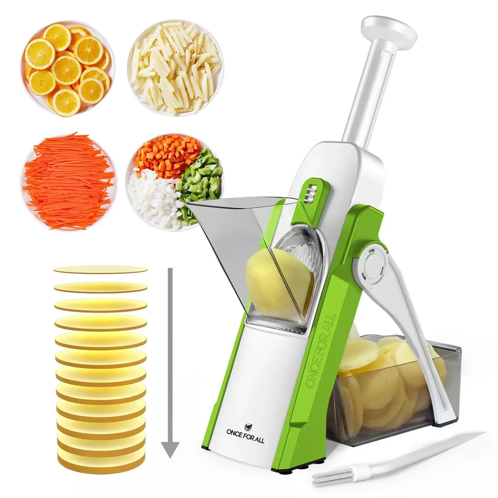 Mandoline Slicer for Vegetables Fruits, Adjustable Thickness Stainless Steel Food Cutter & Chopper, Safe and Quick Meal Preparation - USA MEGA SHOP