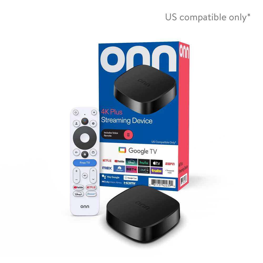 onn 4K Plus Streaming Device, Google TV - Ultra-fast Streaming, Stunning 4K UHD, 16GB Storage, 2GB RAM, Dolby Vision & Atmos, Remote with Voice Control - USA MEGA SHOP
