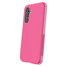 Pink slim rugged phone case with raised camera bump protection