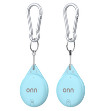onn item locator 2-pack, blue teardrop trackers with metal key rings