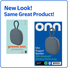 onn Mini Rugged Speaker with Bluetooth Wireless Technology, Gray - USA MEGA SHOP