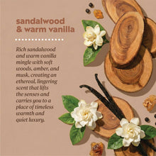 Sandalwood and warm vanilla scent scene with vanilla flowers and wooden slices