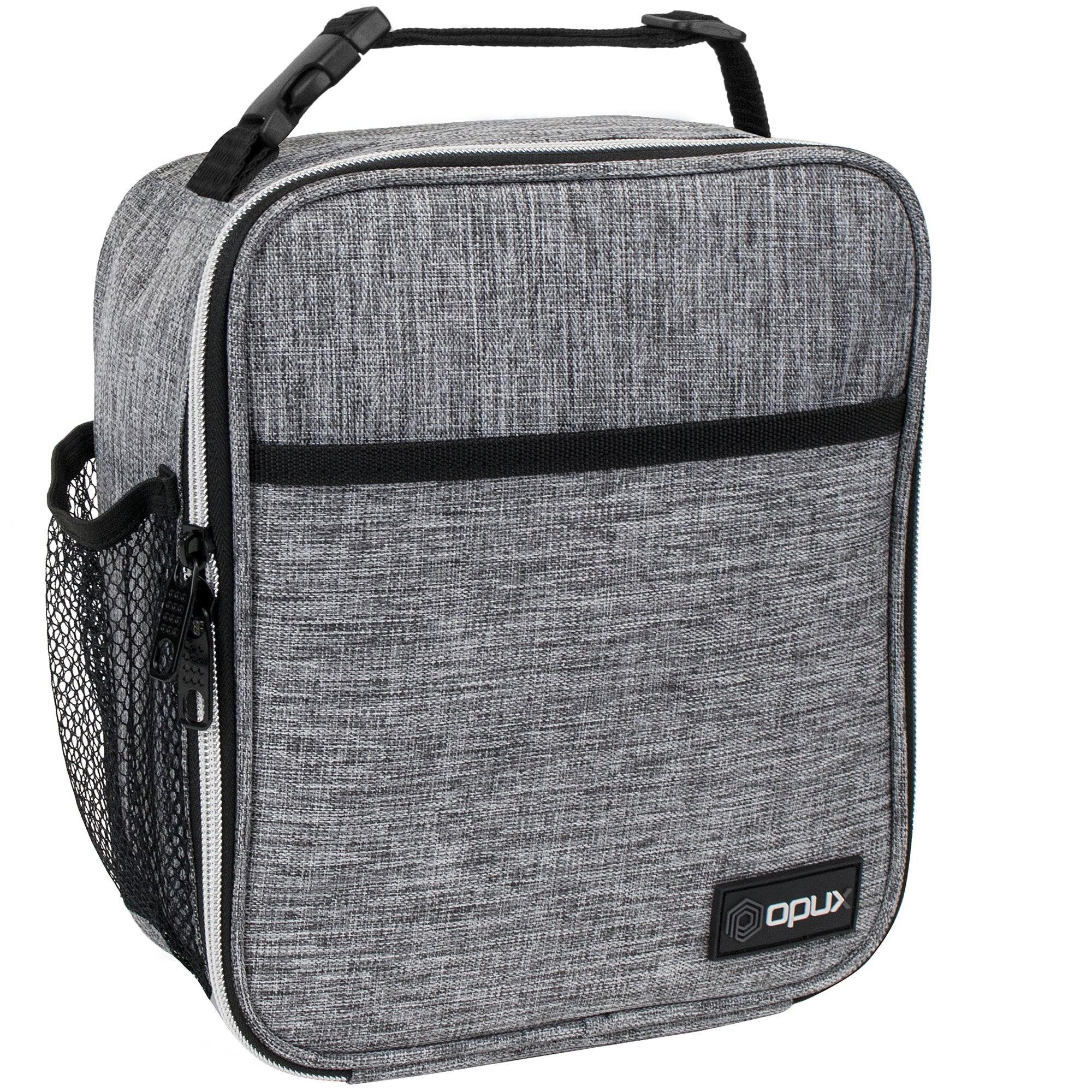 OPUX Premium Insulated Lunch Box, Soft School Lunch Bag for Kids Boys Girls, Leakproof Small Lunch Pail Men Women Work, Reusable Compact Cooler Tote Lunchbox for Office Adult, Black