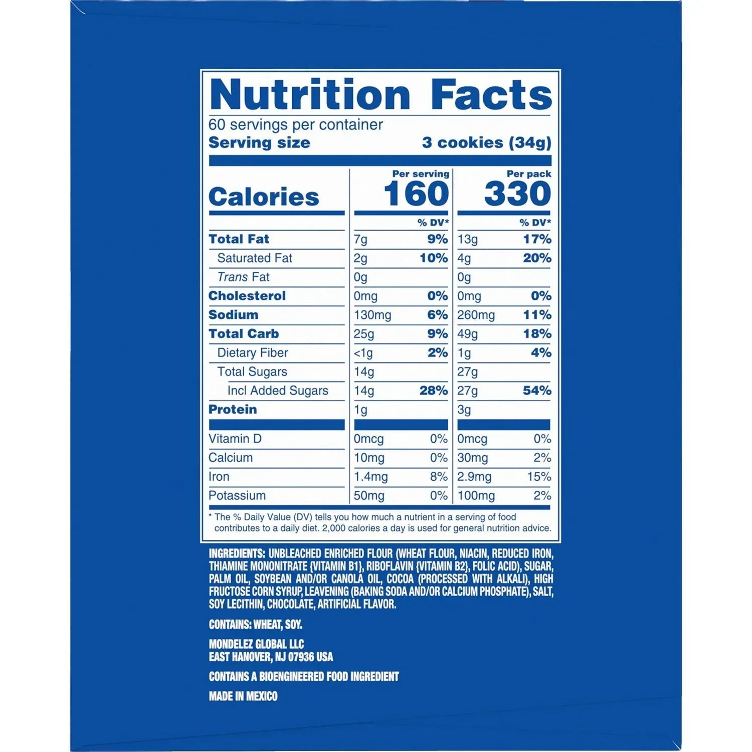 OREO Chocolate Sandwich Cookies, 2.4 oz., 30 pk.