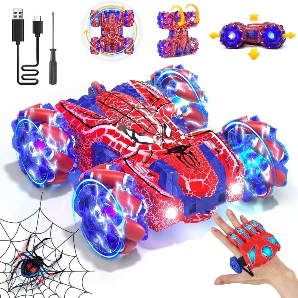 Remote Control Car, RC Car Toys for Boys 5 6 7 8 9 10 Year Old, Double Sided RC Car with Gesture Sensing & Cool Light, 2.4Ghz RC Stunt Car for Kids Outdoor Toys - USA MEGA SHOP