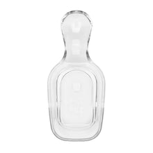 Clear coffee scoop with embossed measurement markings