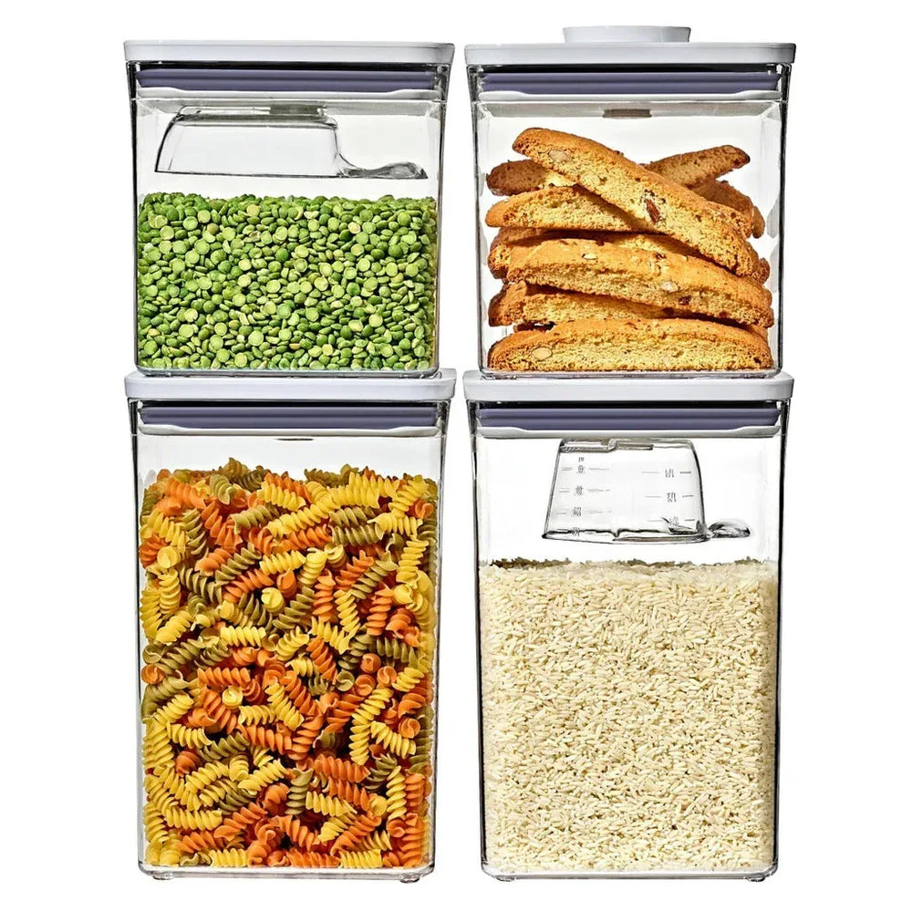 OXO SoftWorks 4-piece POP Container Set with Rice Measuring Cup & Scoop - USA MEGA SHOP