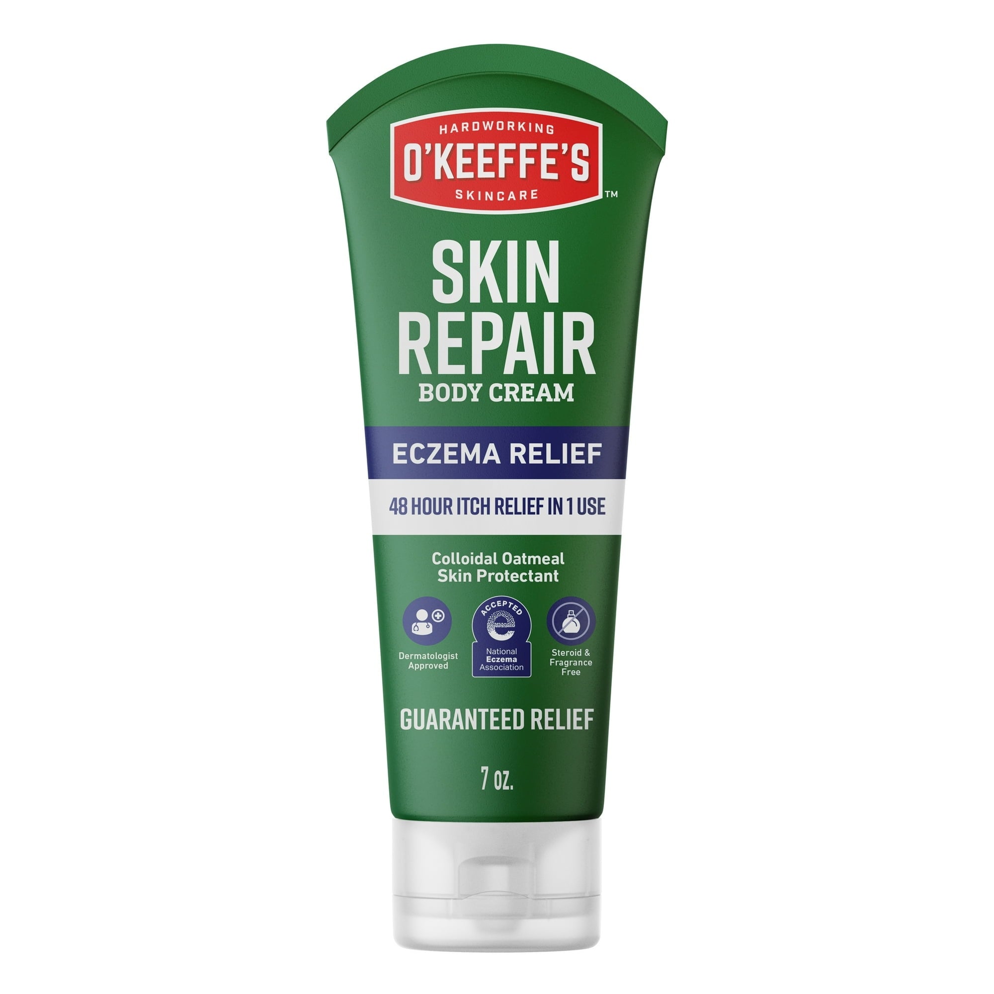 O’Keeffe’s Skin Repair Eczema Relief Body Cream, 48 Hour Moisture, 2% Colloidal Oatmeal, Unscented, 7oz Tube