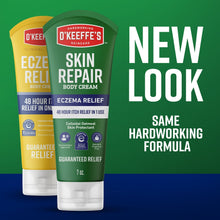 O’Keeffe’s Skin Repair body cream tubes, green and yellow labels, new look