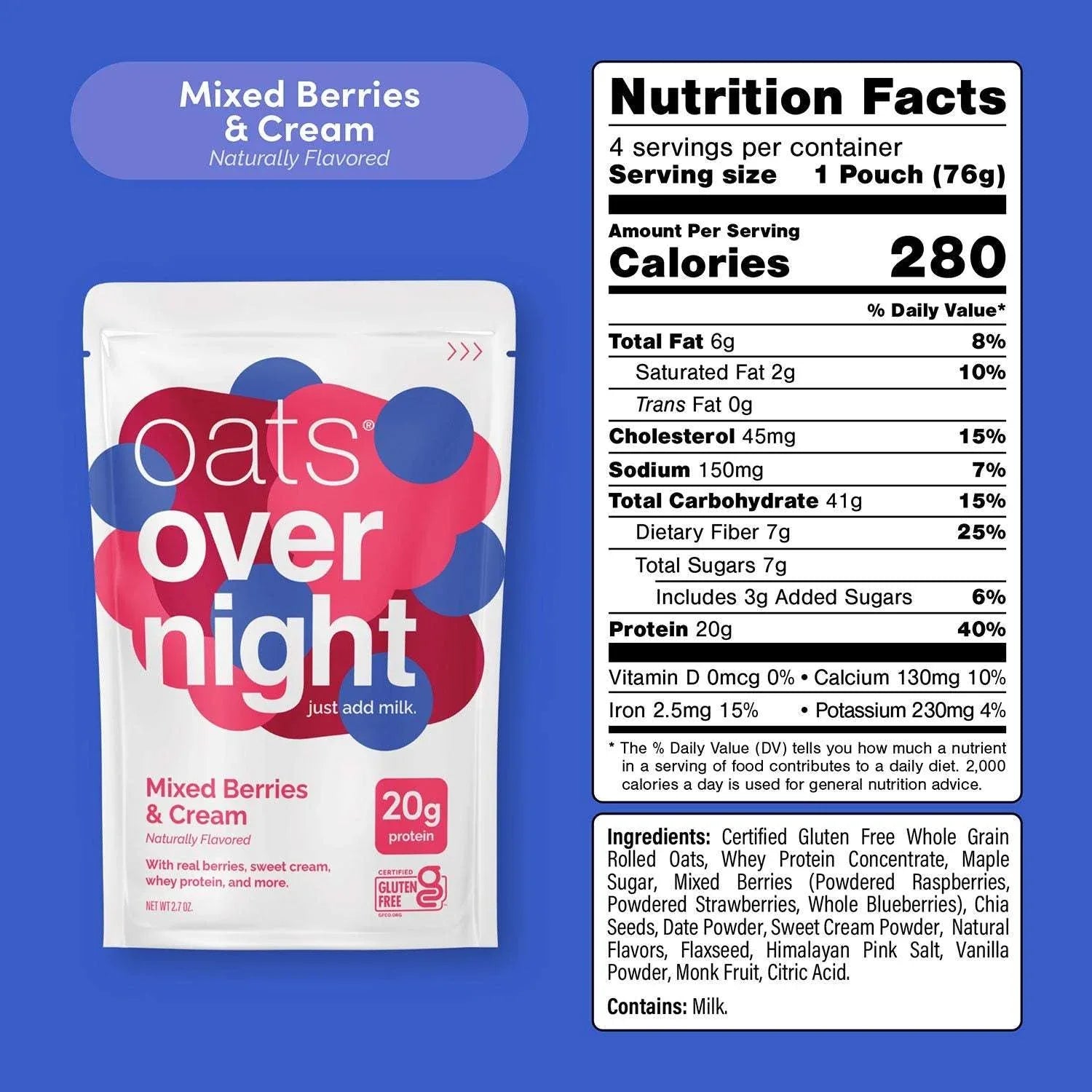 Oats Overnight High Protein Oatmeal Shake Variety Pack, 8 pk. - USA MEGA SHOP