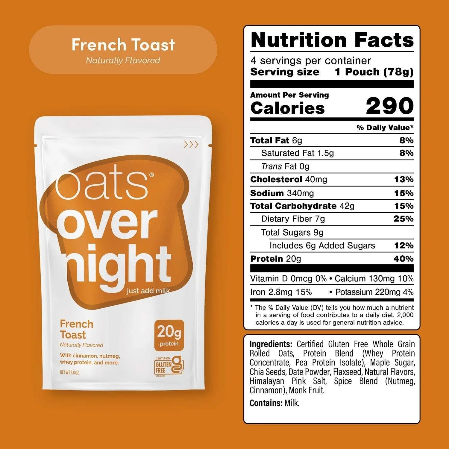 Oats Overnight High Protein Oatmeal Shake Variety Pack, 8 pk. - USA MEGA SHOP