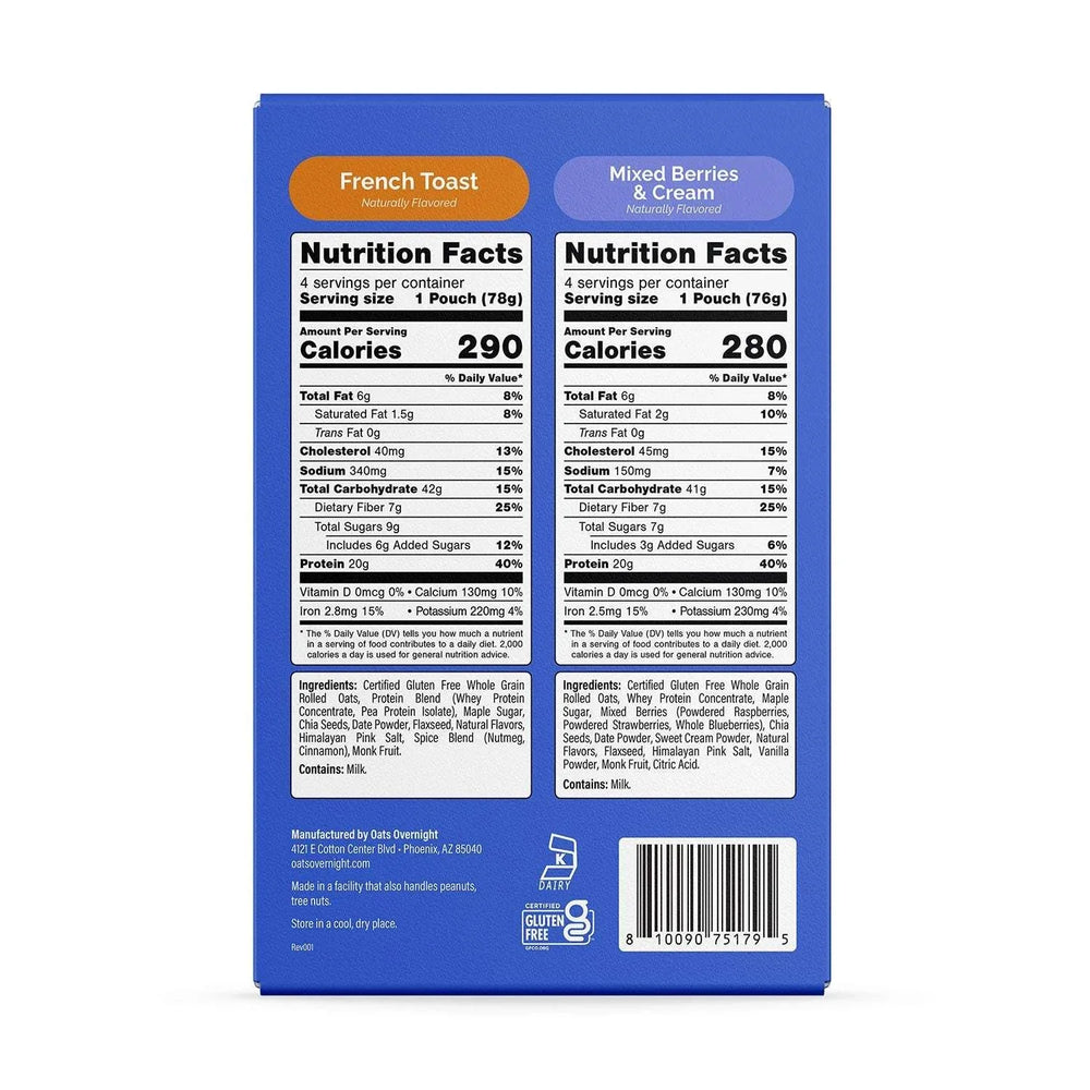 Oats Overnight High Protein Oatmeal Shake Variety Pack, 8 pk. - USA MEGA SHOP
