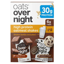 High-protein oatmeal shake variety pack box with 30g protein and flavor mix