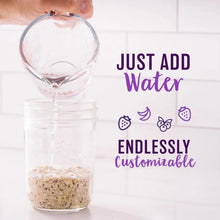 Jar of dry overnight oats with water poured to mix