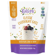 Overnight oats pouch with berries and nuts illustration