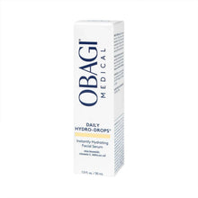Daily hydro drops facial serum box with blue OBAGI text