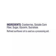 Ingredients list for dried cranberries: cranberries, soluble corn fiber, sugar, glycerin, sucralose.