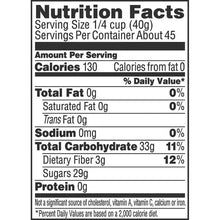 Nutrition Facts panel for Ocean Spray Craisins whole dried cranberries