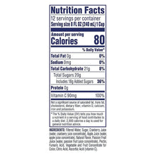 Nutrition Facts: 80 calories per serving, 8 fl oz (240 mL), vitamin C 90 mg