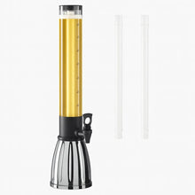Stainless beer tower with EZ-Pour spigot and clear ice tube insert