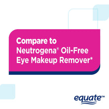 Equate compare label: Compare to Neutrogena Oil-Free Eye Makeup Remover.