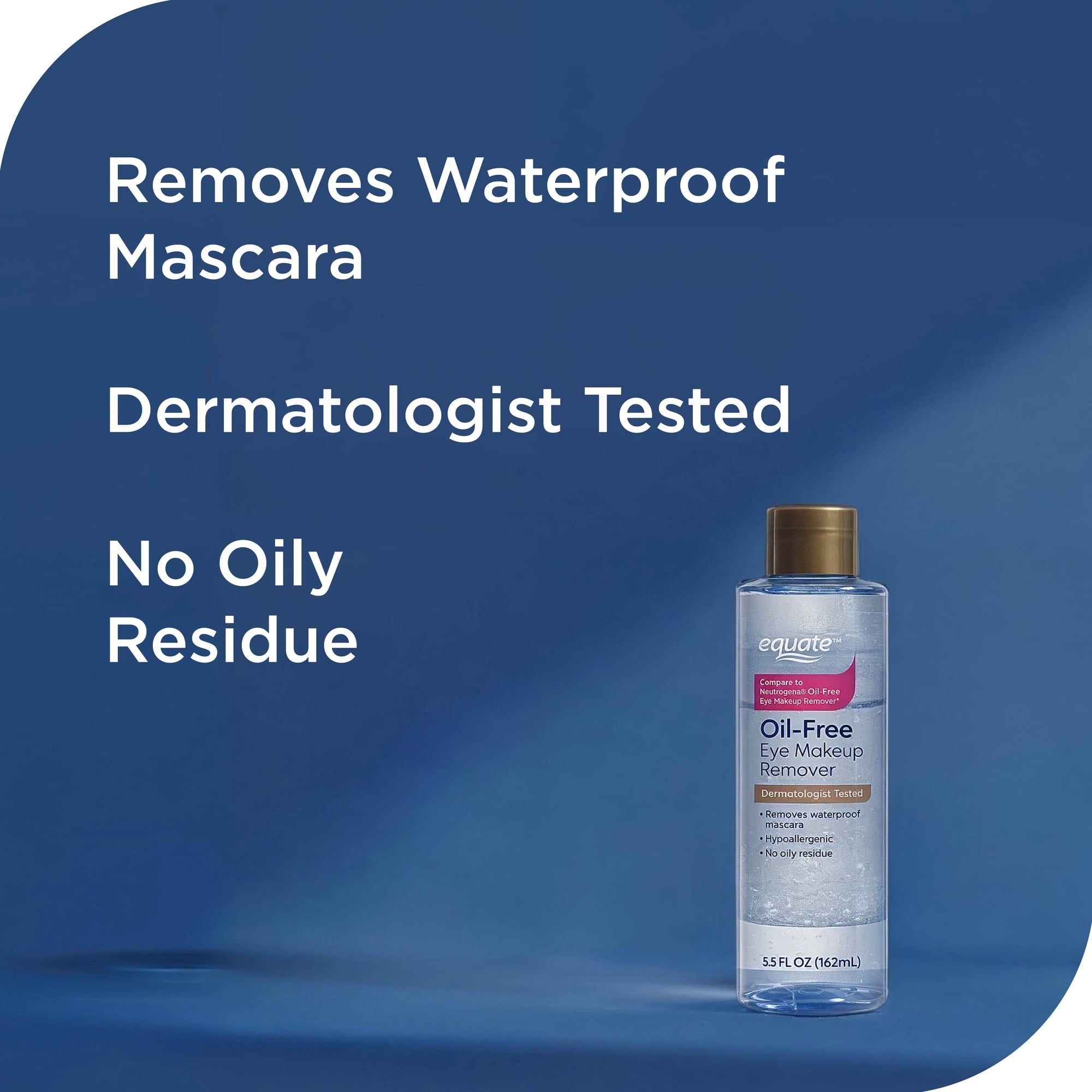 Equate Oil-Free Eye Makeup Remover, 5.5 fl oz, Compare to Neutrogena Oil-Free Eye Makeup Remover