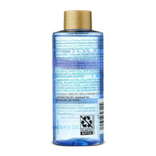 Oil-free eye makeup remover bottle back with barcode and product information.