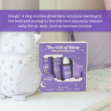 Baby oilogic sleep bundle gift box with visible bottles and roll-on, purple packaging