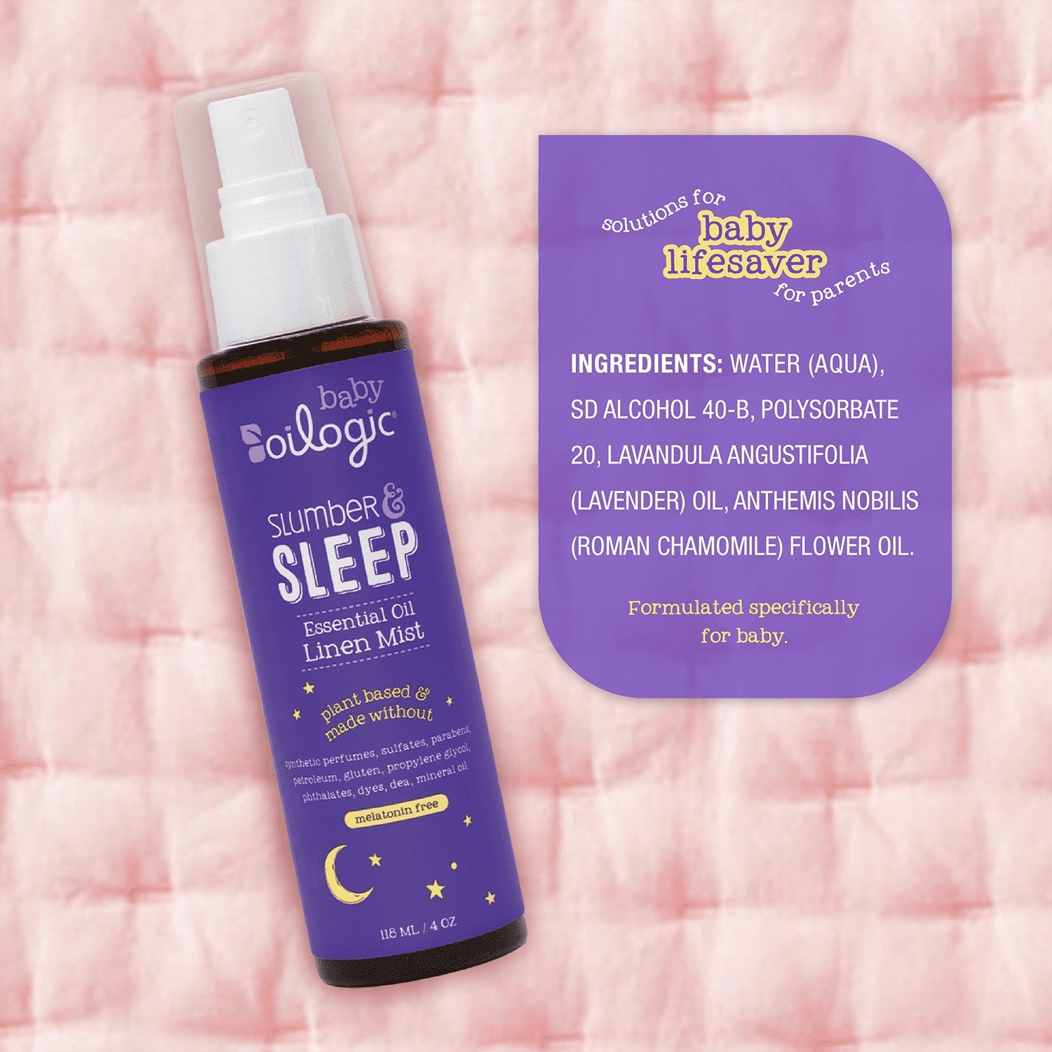 Oilogic Slumber & Sleep Essential Oil Linen Spray, Baby Sleep Spray, 4 fl oz