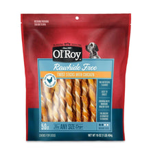 Rawhide-free chicken twist dog treat bag, 50 count, red and blue packaging