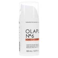 Olaplex No.6 Bond Smoother leave-in styling treatment bottle, front label close-up