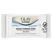Rose water makeup remover wipes pack, white with blue waves and Do Not Flush icon