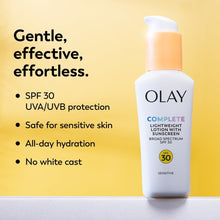 Olay Complete lightweight lotion SPF 30 pump bottle for sensitive skin