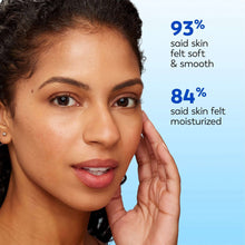 Olay facial cleansing dry cloth results on a face, soft and smooth skin