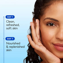 Olay facial cleansing dry cloth day 1 and day 7 skin care on face
