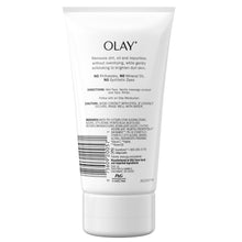 Olay brightening exfoliating cleanser back label with directions and ingredients