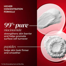 Facial moisturizer cream texture swatch and powdered formula detail