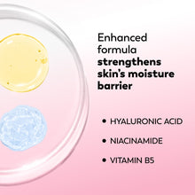Hydrating lotion formula ingredients: hyaluronic acid, niacinamide, vitamin B5