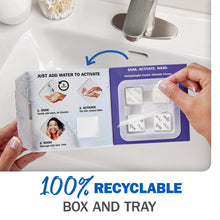 Water-activated retinol cleanser duo pack box tray with step instructions