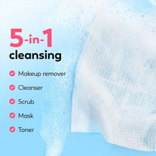 Stack of white cleansing face wipe cloth sheets