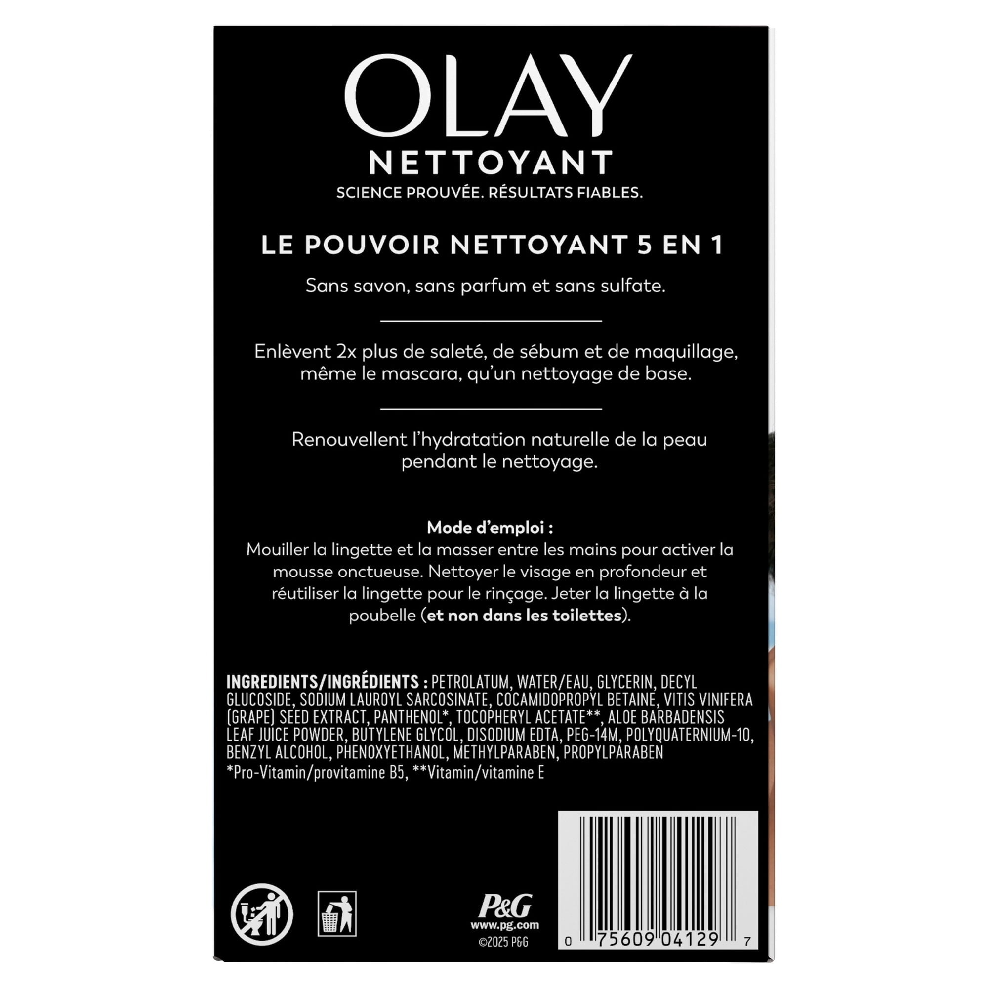 Olay Skin Care Daily Facials Hydrating Cleansing Face Wipes, All Skin Types, Fragrance-Free, 66 Count