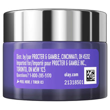 Olay Regenerist Retinol 24 night cream jar back label with barcode and website