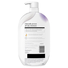 OLAY Age Defy body wash pump bottle, back label with barcode and instructions