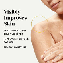 Foaming body wash lather on shoulder with hands