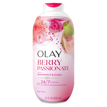 Olay Berry Passionate body wash bottle, 22 fl oz with passionfruit and guava