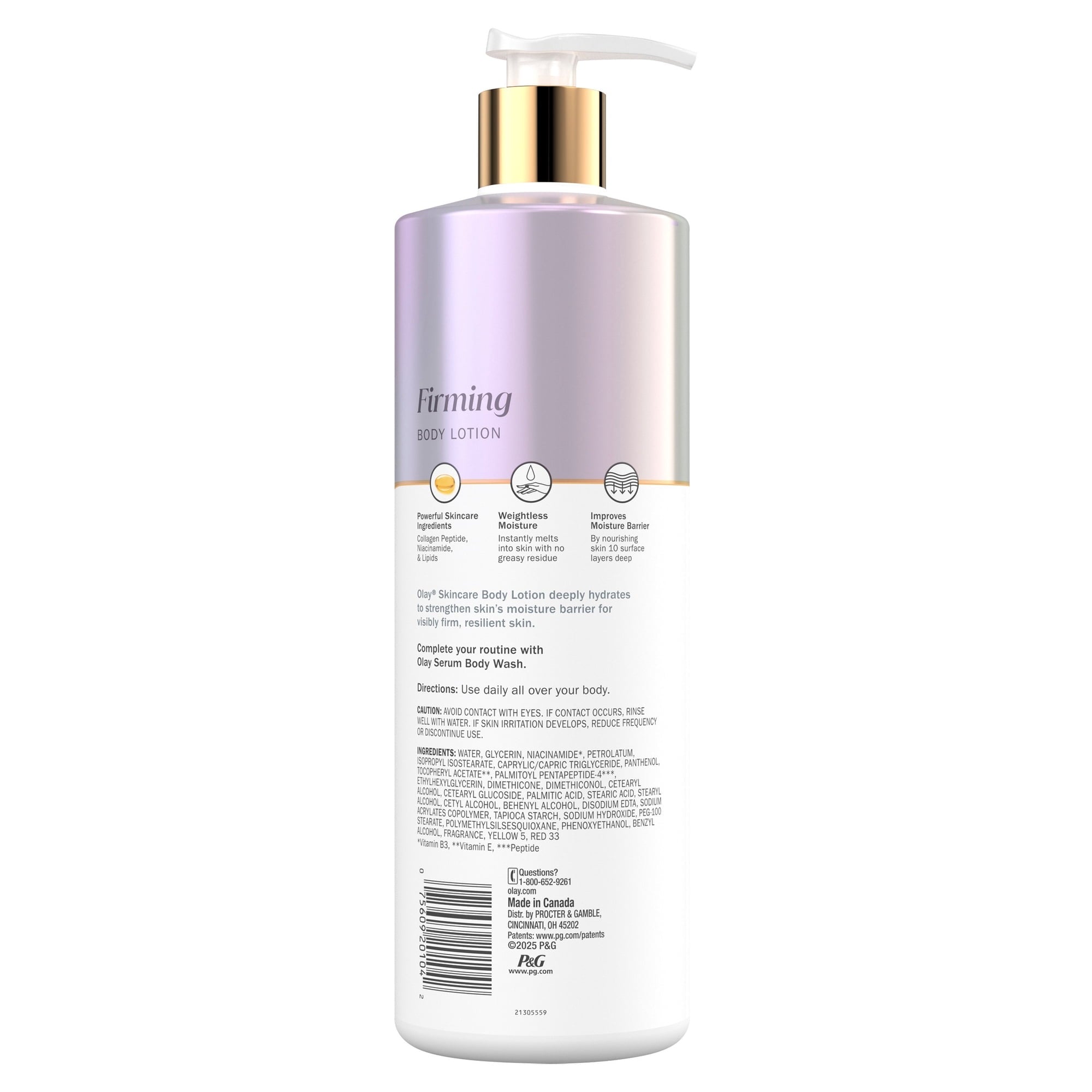 Olay Firming Body Lotion, Hydrating, Collagen, Pump 17 fl oz (PACK OF 3)