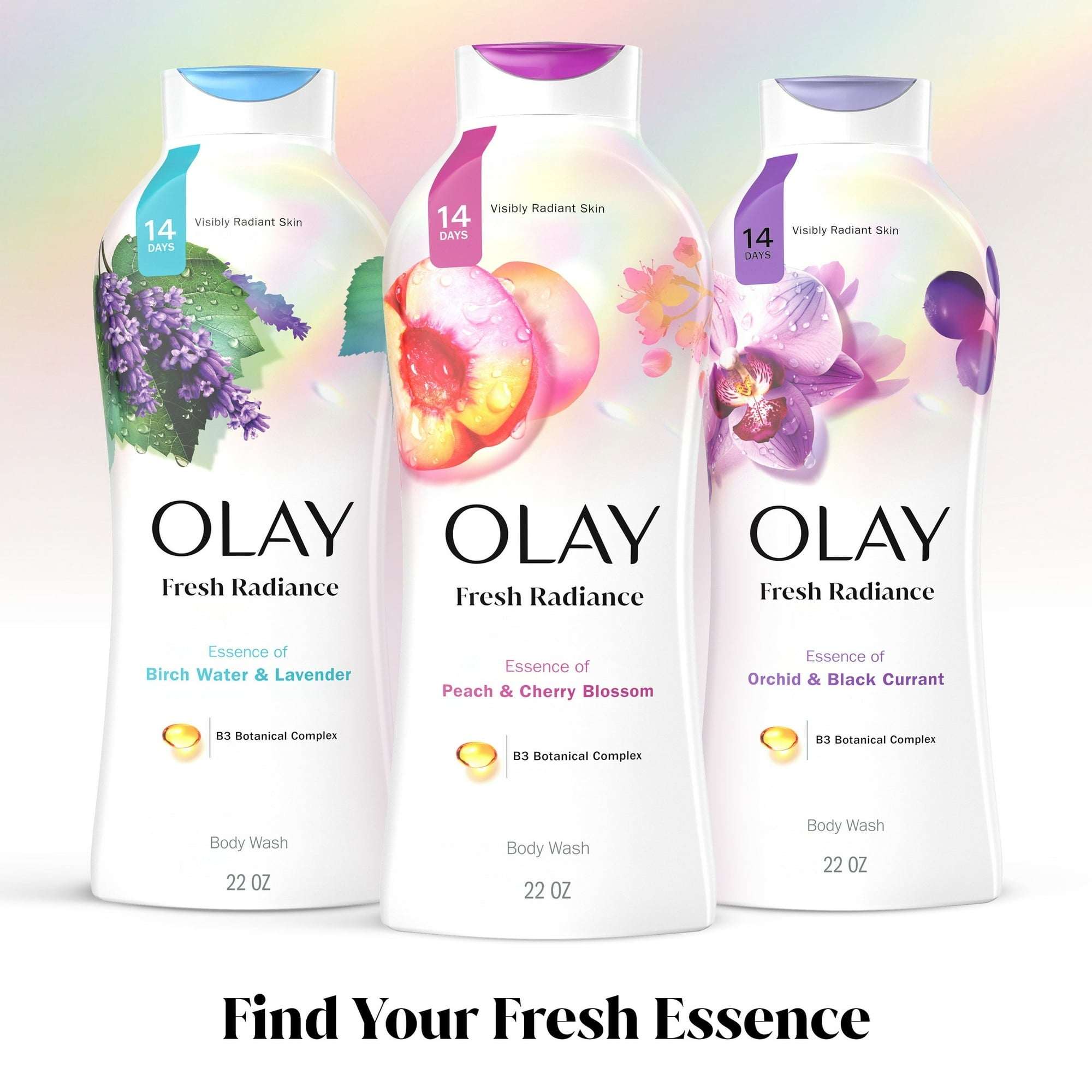 Olay Fresh Outlast Women's Body Wash, Peach and Cherry Blossom, 22 fl oz