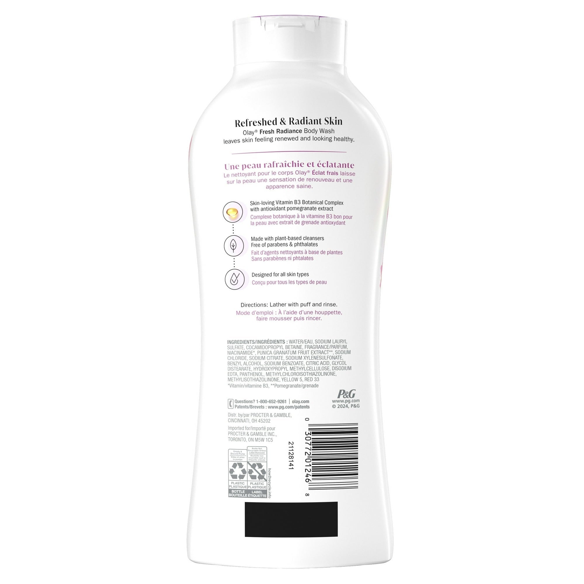 Olay Fresh Outlast Women's Body Wash, Peach and Cherry Blossom, 22 fl oz