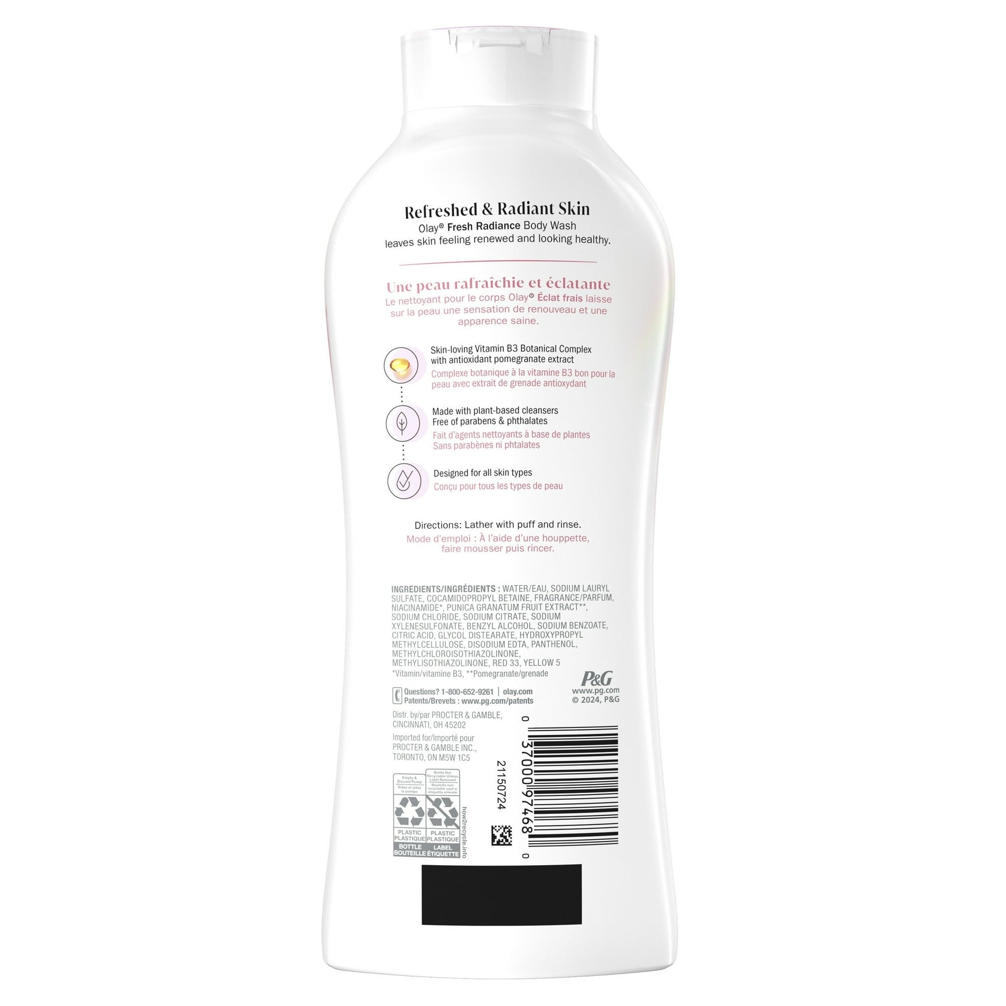 Olay Fresh Outlast Women's Body Wash, White Strawberry & Mint, 22 fl oz